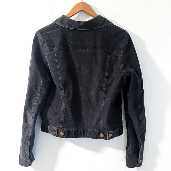 Gap 1969 Gray Distressed Corduroy Trucker Jacket Medium Flint Gray - Picture 5 of 9